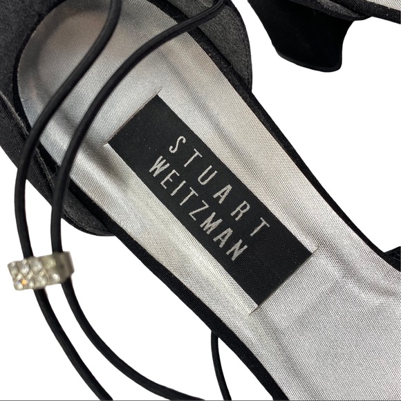 Vintage Stuart Weitzman Black Crystal Embellished D'orsay Style Guipure Heels - Picture 8 of 12